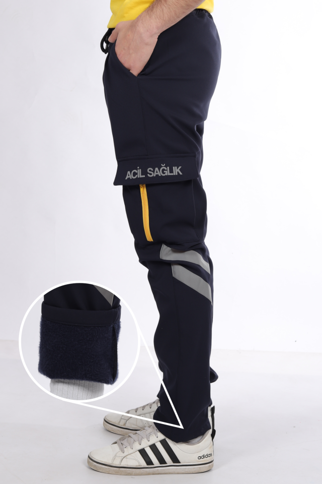 Kışlık Lacivert Likralı 112 Acil Sağlık Pantolonu Unisex