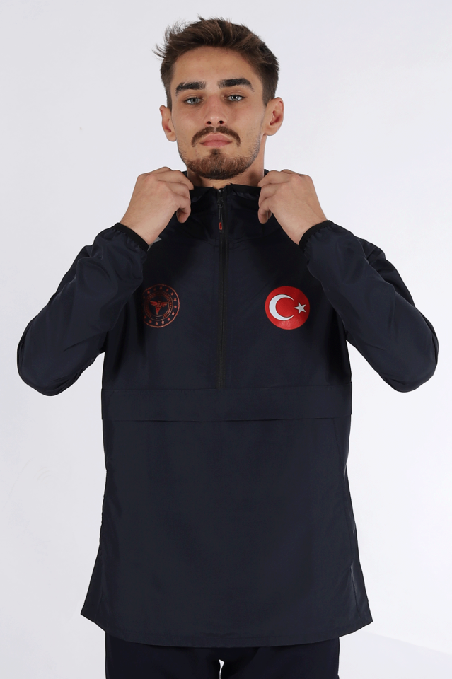 Lacivert 112 Acil Sağlık Kanguru Cep Rüzgarlık Unisex