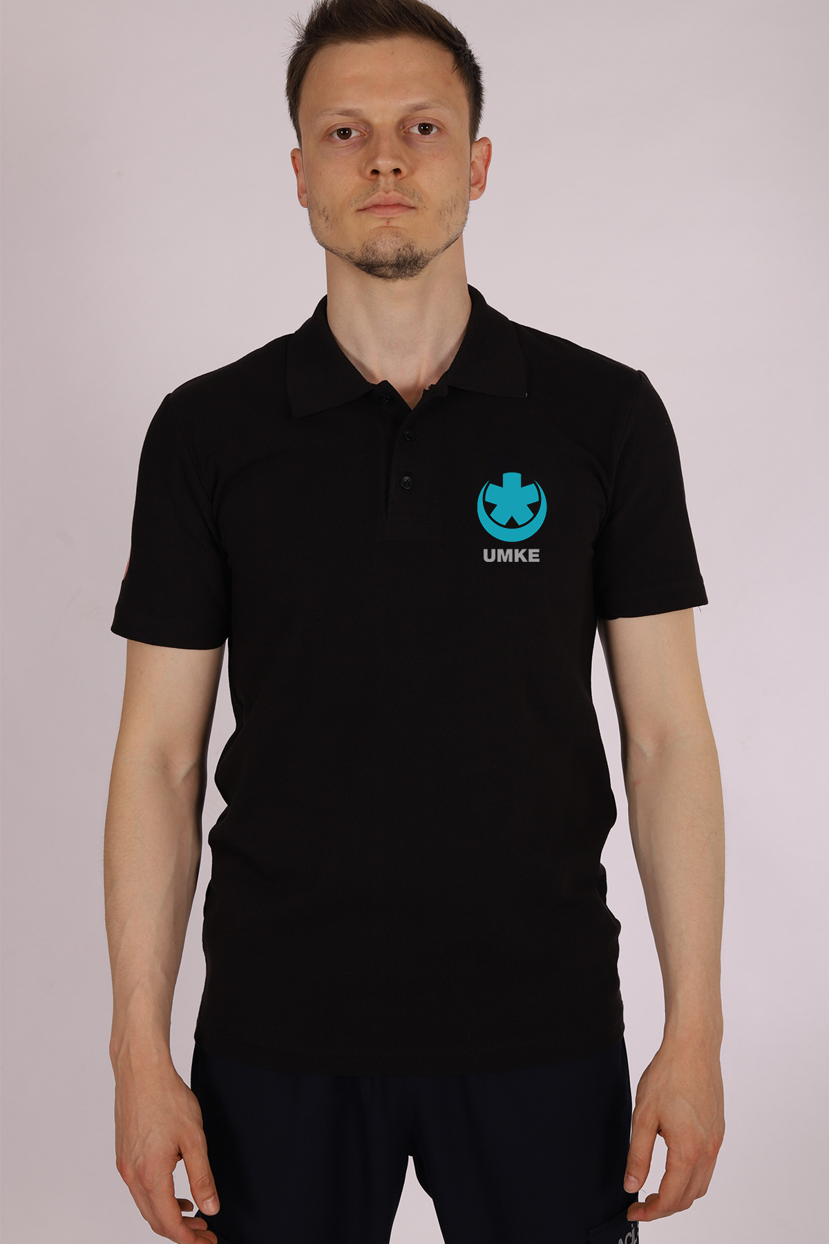 Siyah UMKE Polo Yaka Tişört Unisex