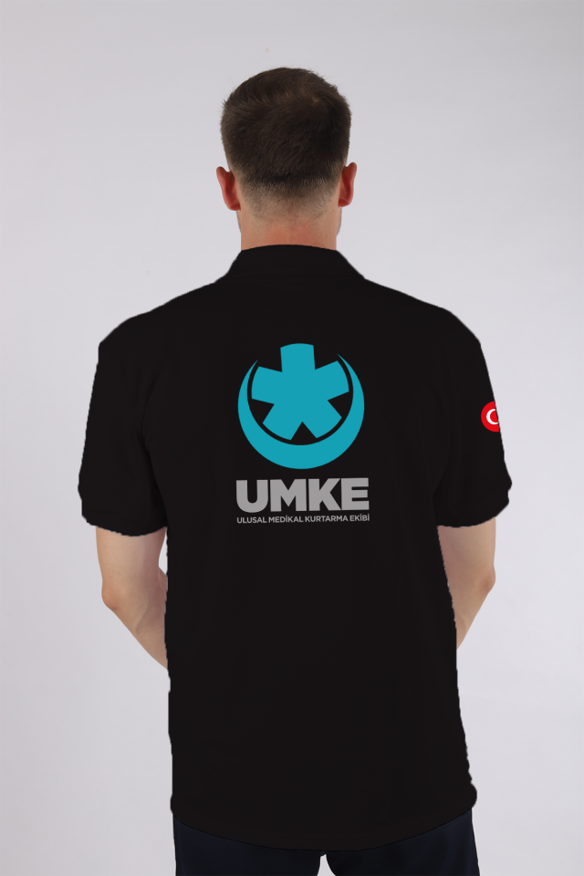 Siyah UMKE Polo Yaka Tişört Unisex
