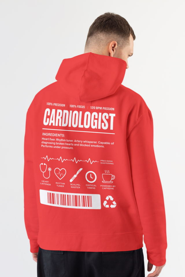 Cardiologist - Kapüşonlu Sweatshirt Kırmızı Unisex