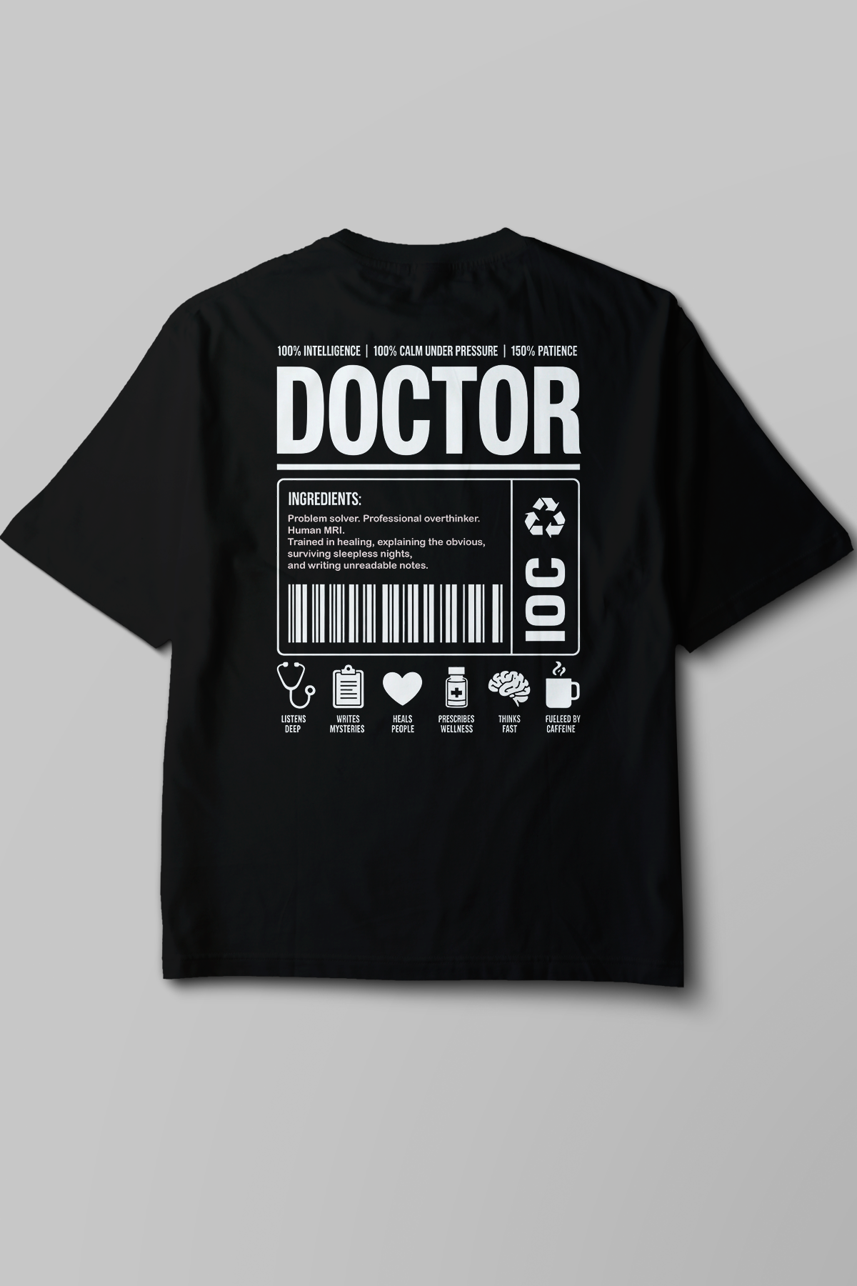Doctor - Oversize T-Shirt Siyah