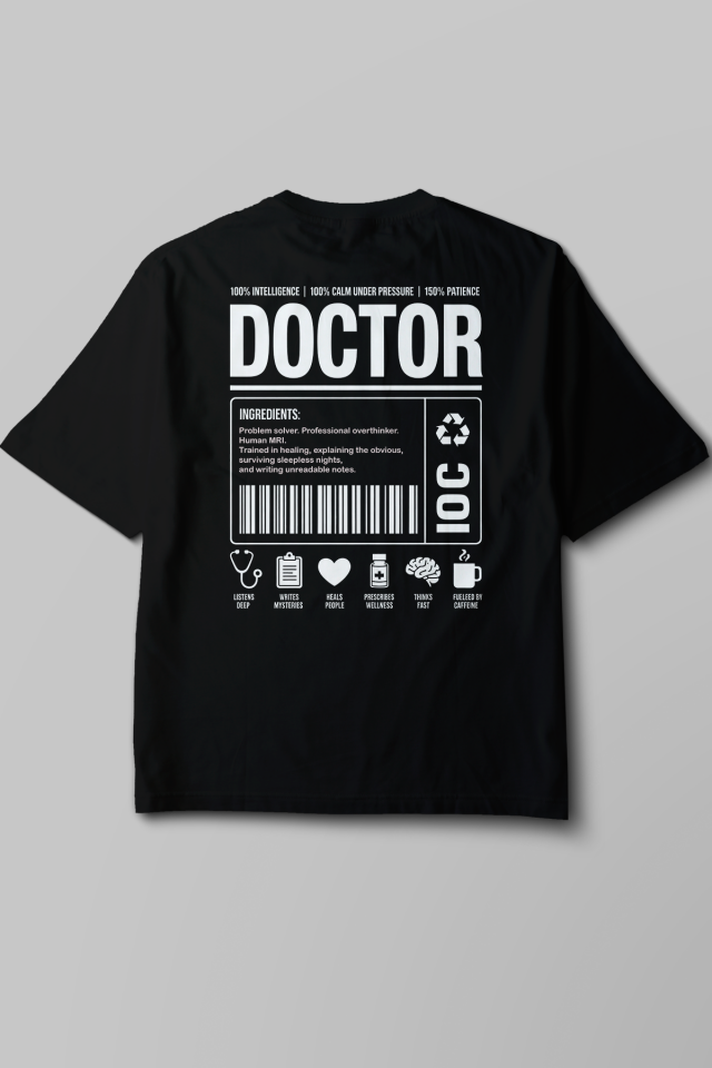 Doctor - Oversize T-Shirt Siyah