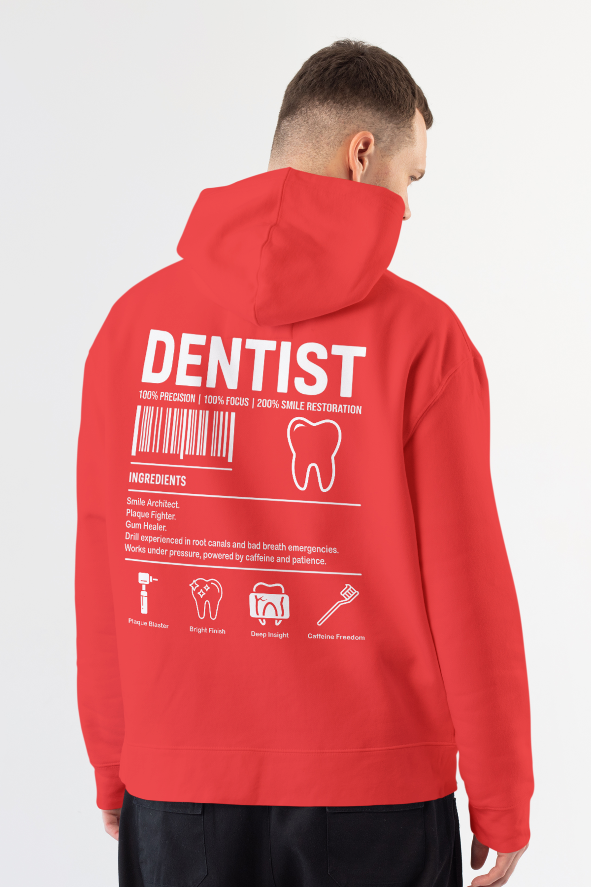 Dentist - Kapüşonlu Sweatshirt Kırmızı Unisex
