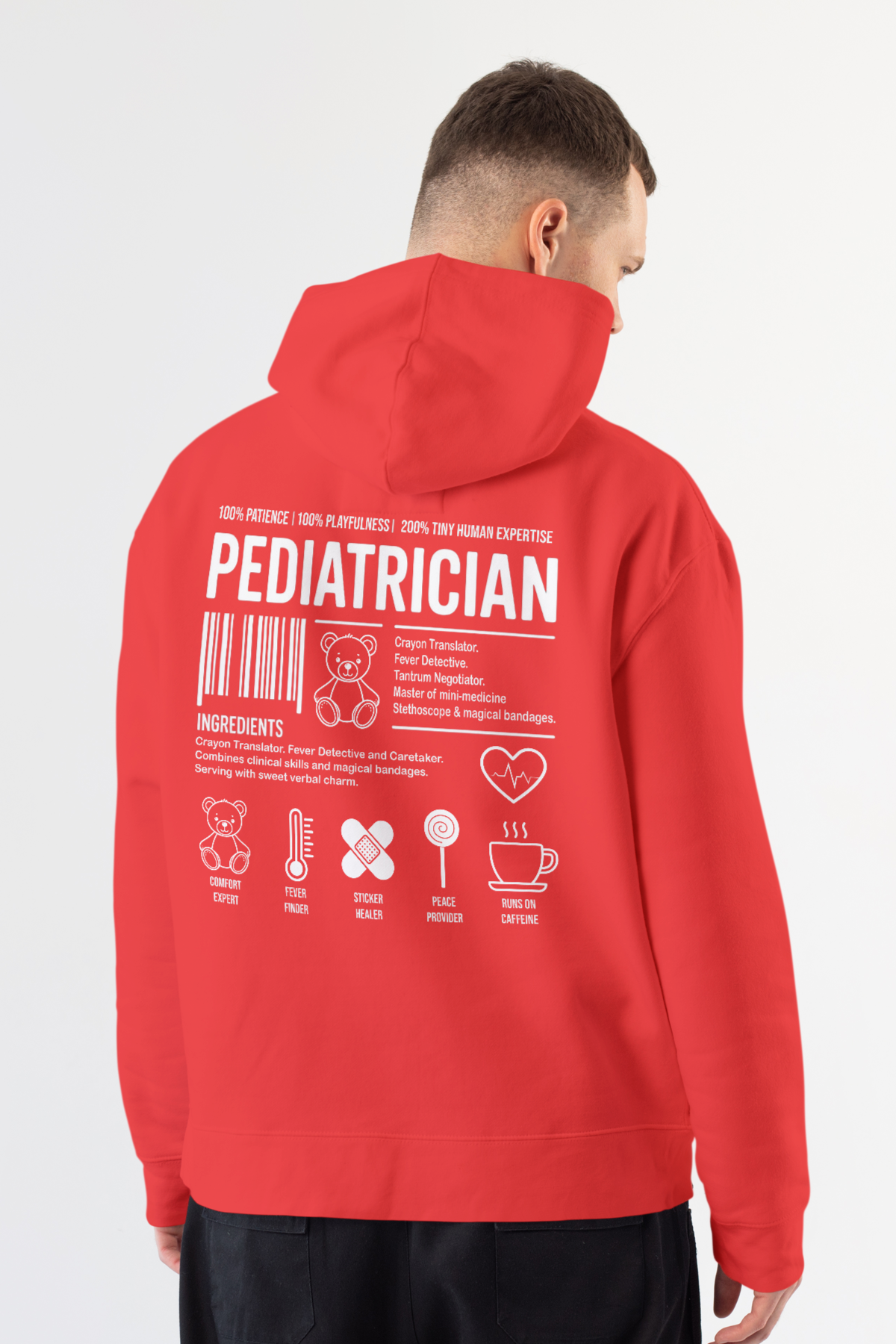 Pediatrician - Kapüşonlu Sweatshirt Kırmızı Unisex