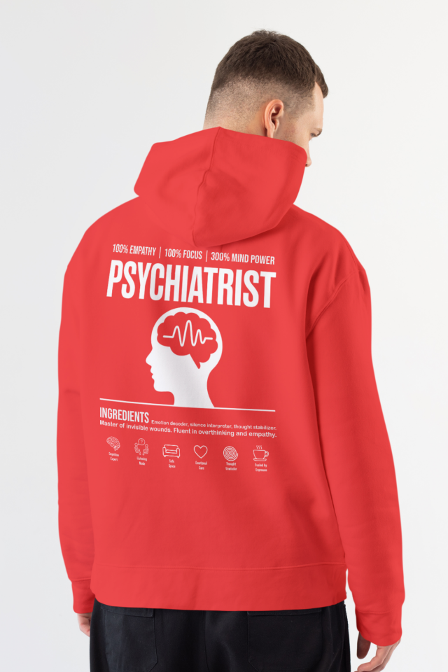 Physciatrist - Kapüşonlu Sweatshirt Kırmızı Unisex