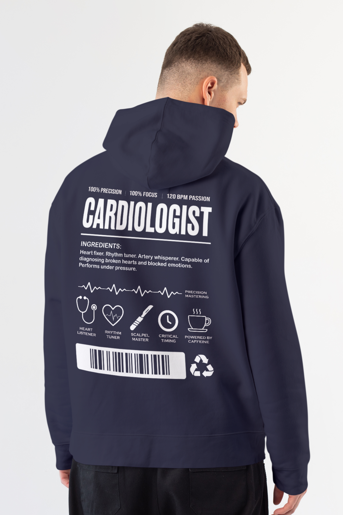 Cardiologist - Kapüşonlu Sweatshirt Lacivert Unisex
