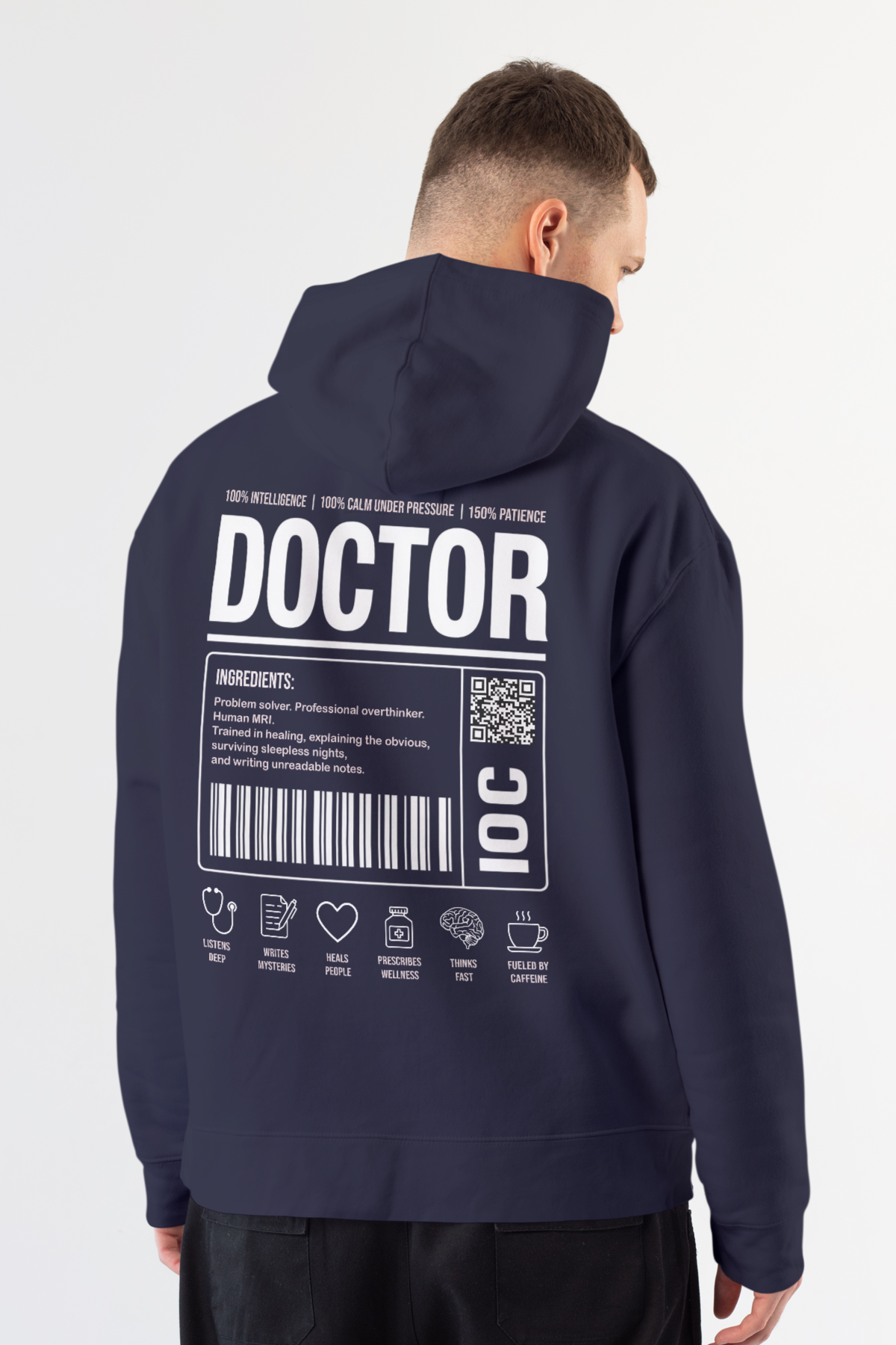 Doctor - Kapüşonlu Sweatshirt Lacivert Unisex