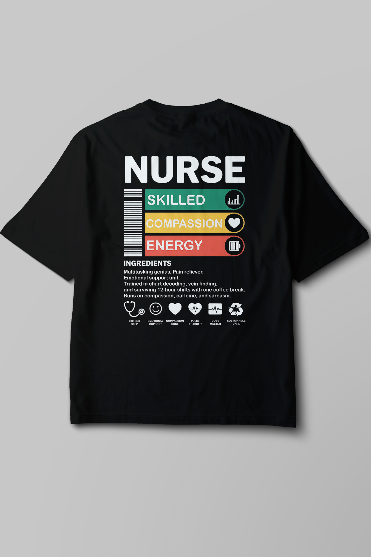 Nurse - Oversize T-Shirt Siyah