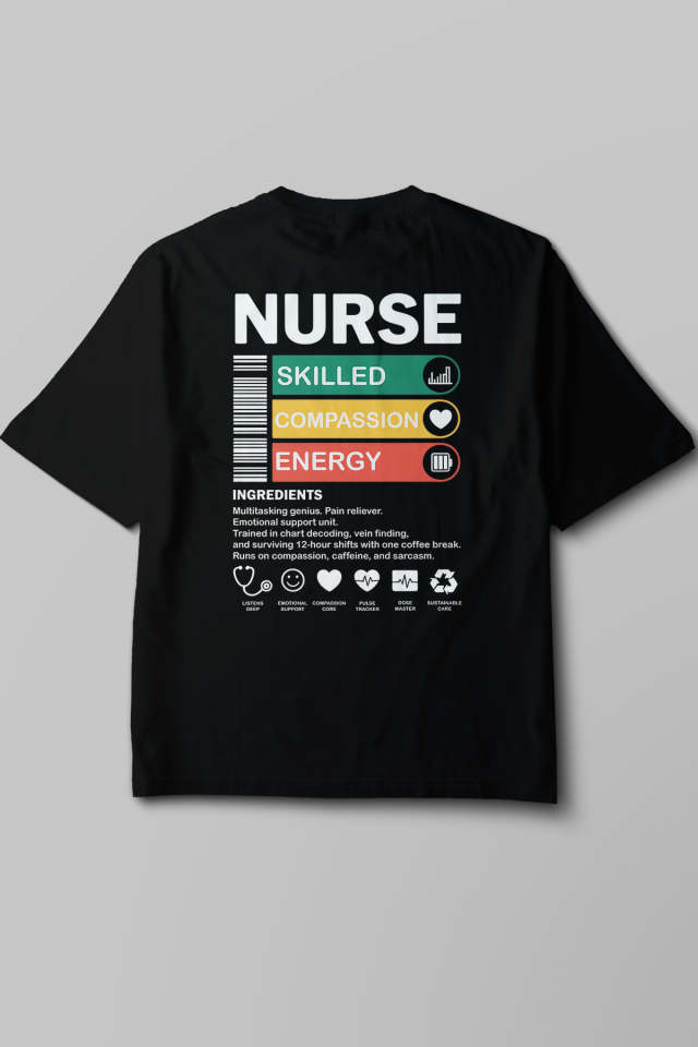 Nurse - Oversize T-Shirt Siyah