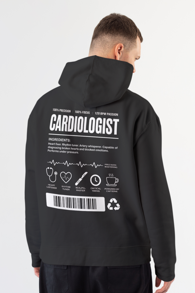 Cardiologist - Kapüşonlu Sweatshirt Siyah Unisex