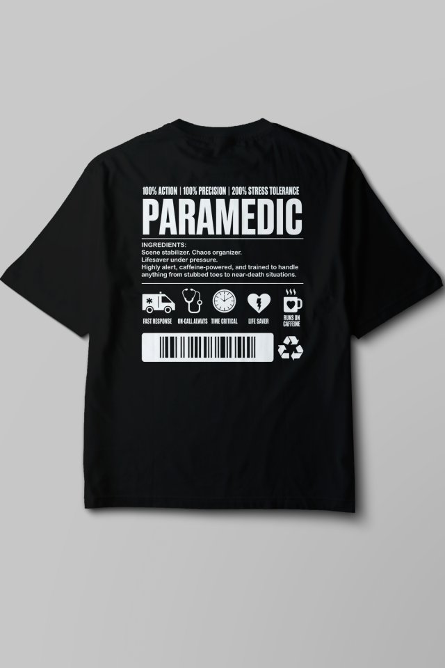 Paramedic - Oversize T-Shirt Siyah