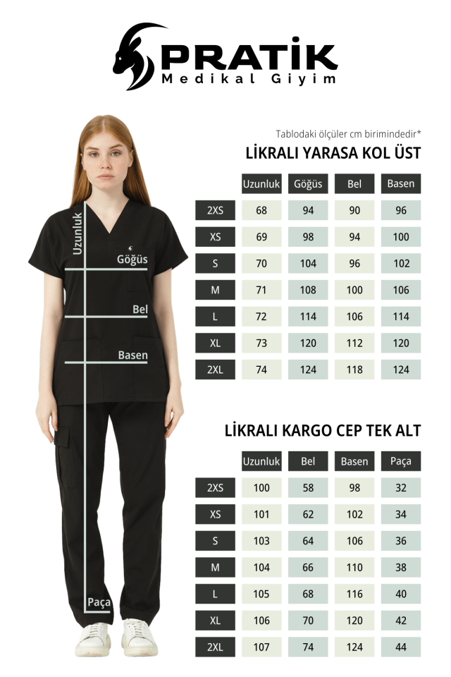 Fırtına Mavi Likralı Scrubs Kargo Cep Doktor Hemşire Forması Yarasa Kol Takım Unisex