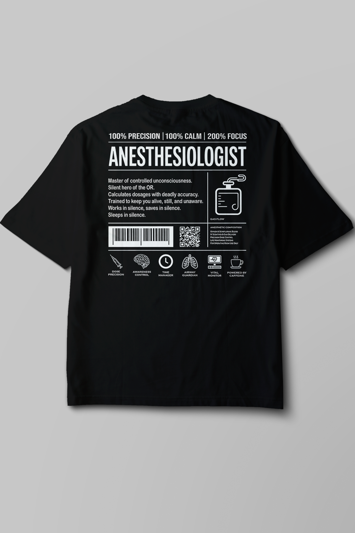 Anesthesiologist - Oversize T-Shirt Siyah Unisex