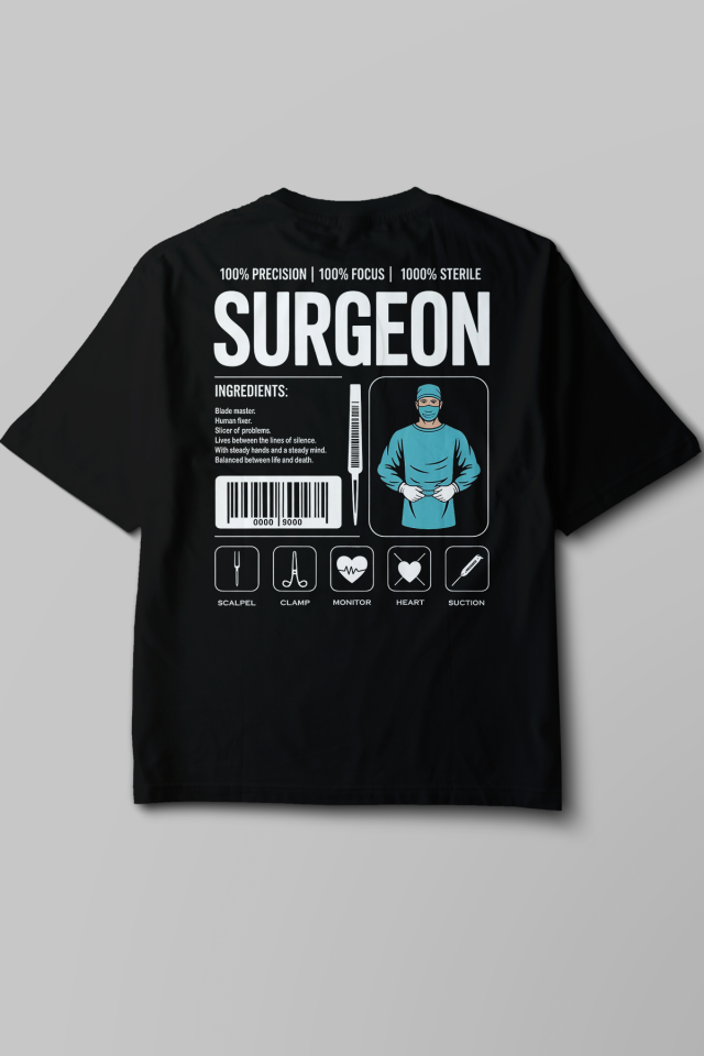 Surgeon - Oversize T-Shirt Siyah
