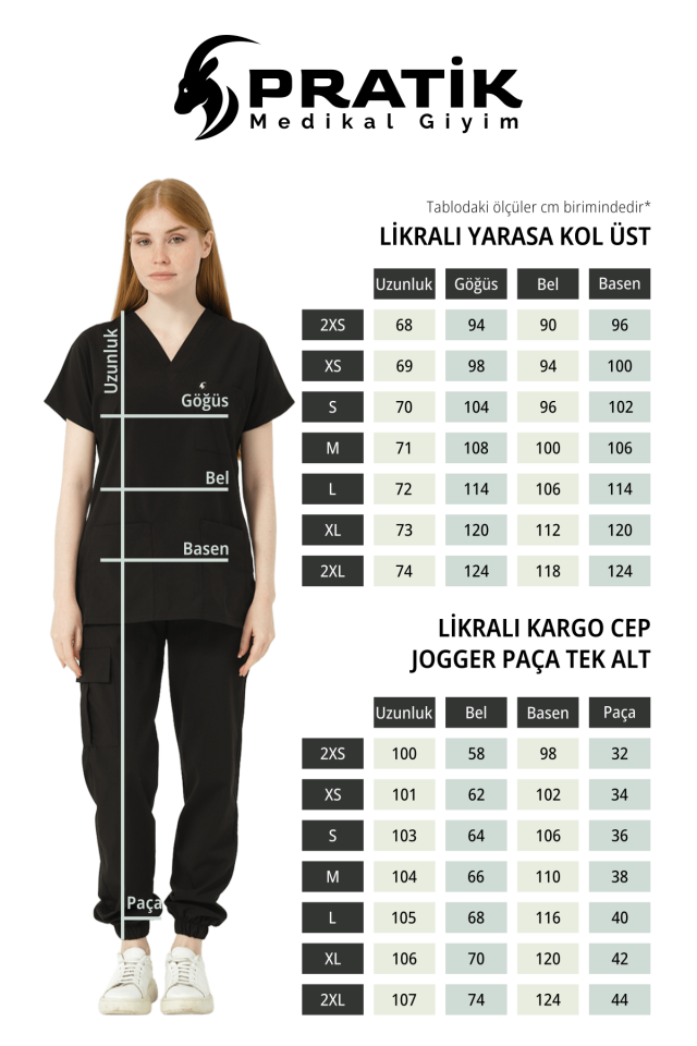 Füme Likralı Scrubs Kargo Cep Jogger Paça Doktor Hemşire Forması Yarasa Kol Takım Unisex S