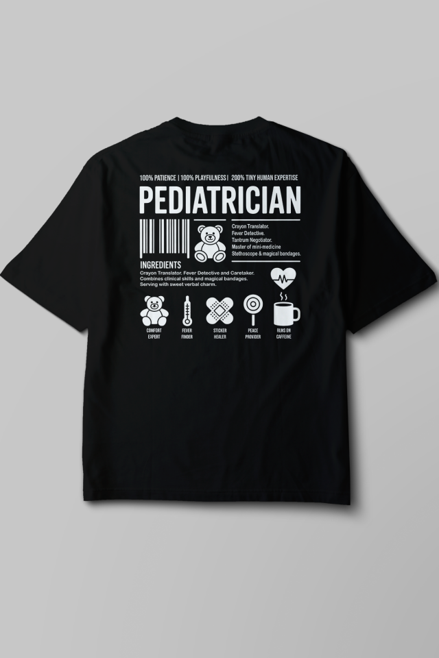 Pediatrician - Oversize T-Shirt Siyah