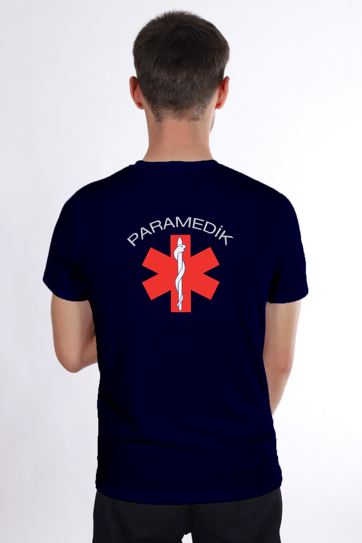 Lacivert Paramedik Dry Touch Bisiklet Yaka Tişört Unisex