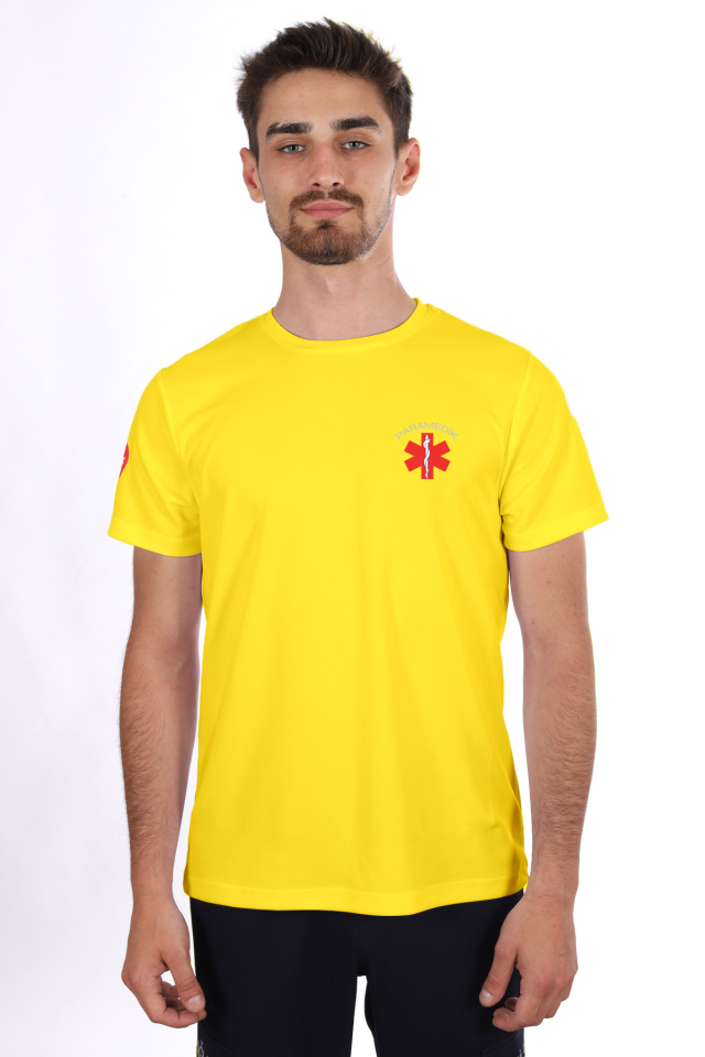 Sarı Paramedik Dry Touch Bisiklet Yaka Tişört Unisex