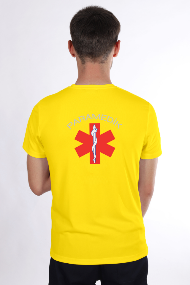 Sarı Paramedik Dry Touch Bisiklet Yaka Tişört Unisex