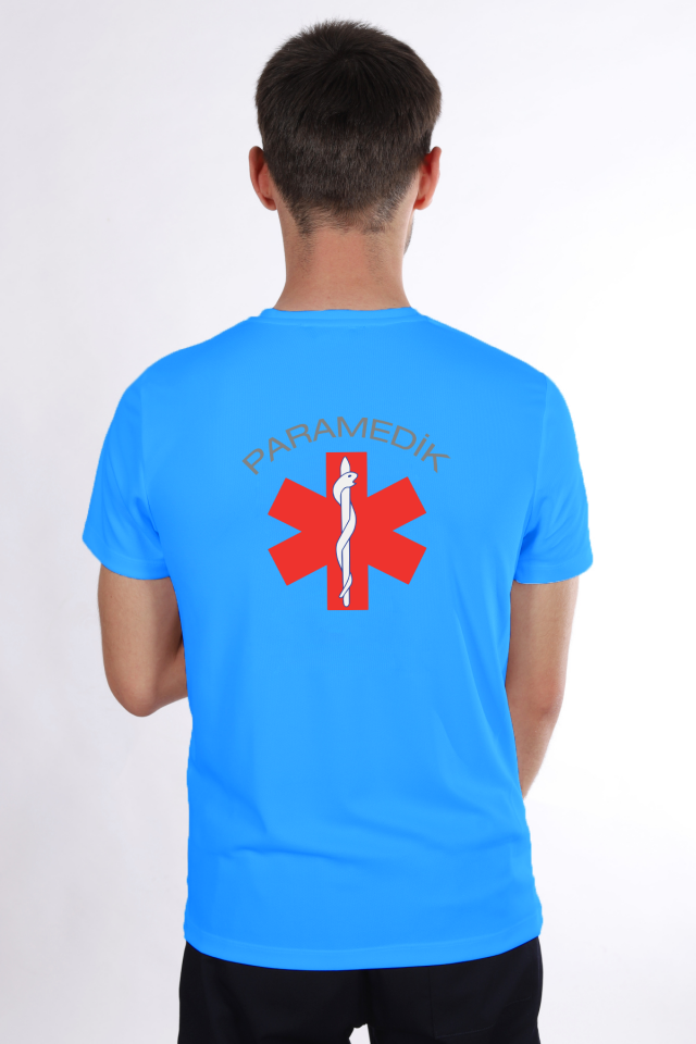 Turkuaz Paramedik Dry Touch Bisiklet Yaka Tişört Unisex