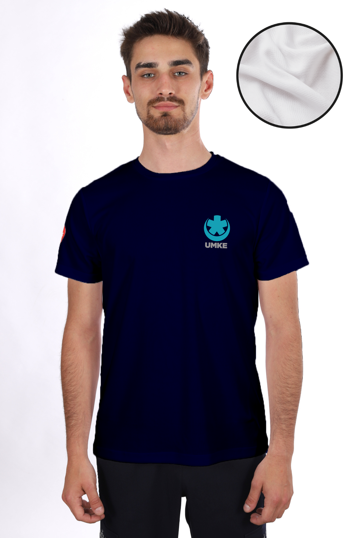 Lacivert UMKE Dry Touch Bisiklet Yaka Tişört Unisex