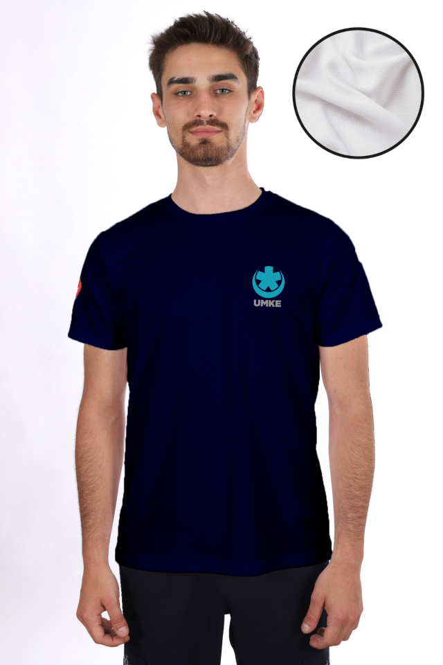 Lacivert UMKE Dry Touch Bisiklet Yaka Tişört Unisex