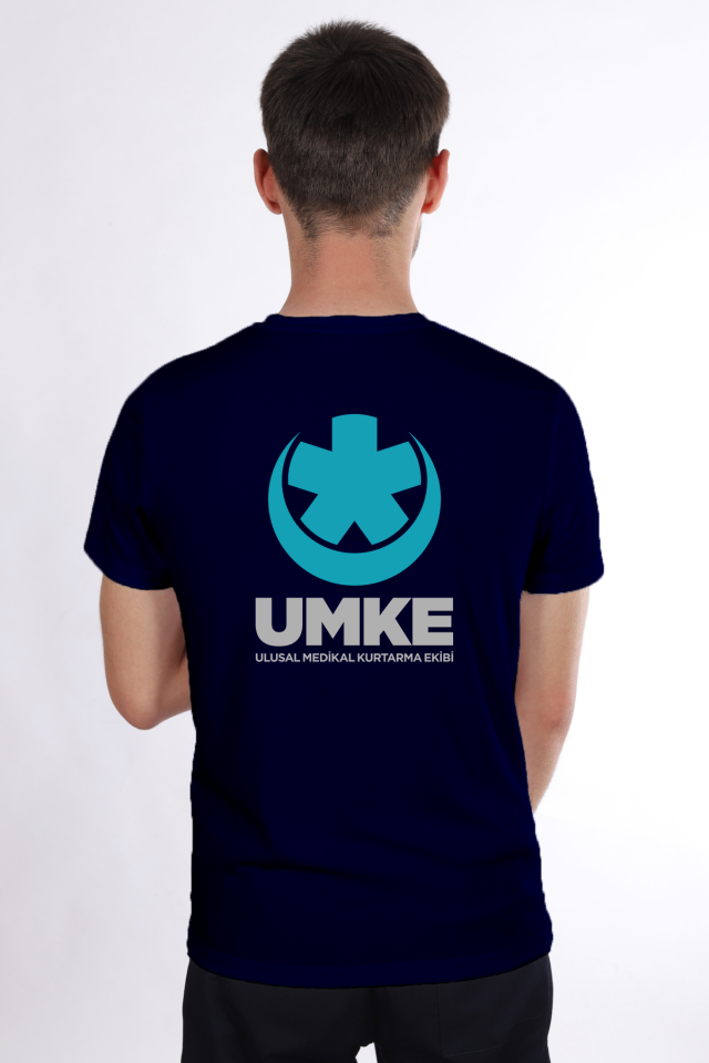 Lacivert UMKE Dry Touch Bisiklet Yaka Tişört Unisex