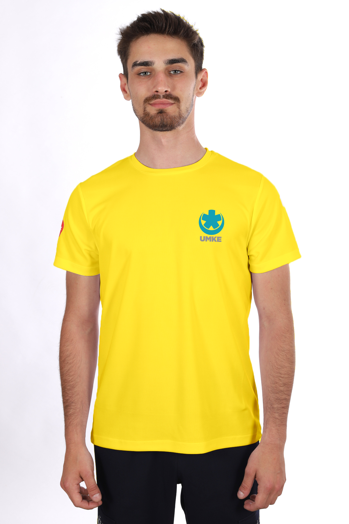 Sarı UMKE Dry Touch Bisiklet Yaka Tişört Unisex