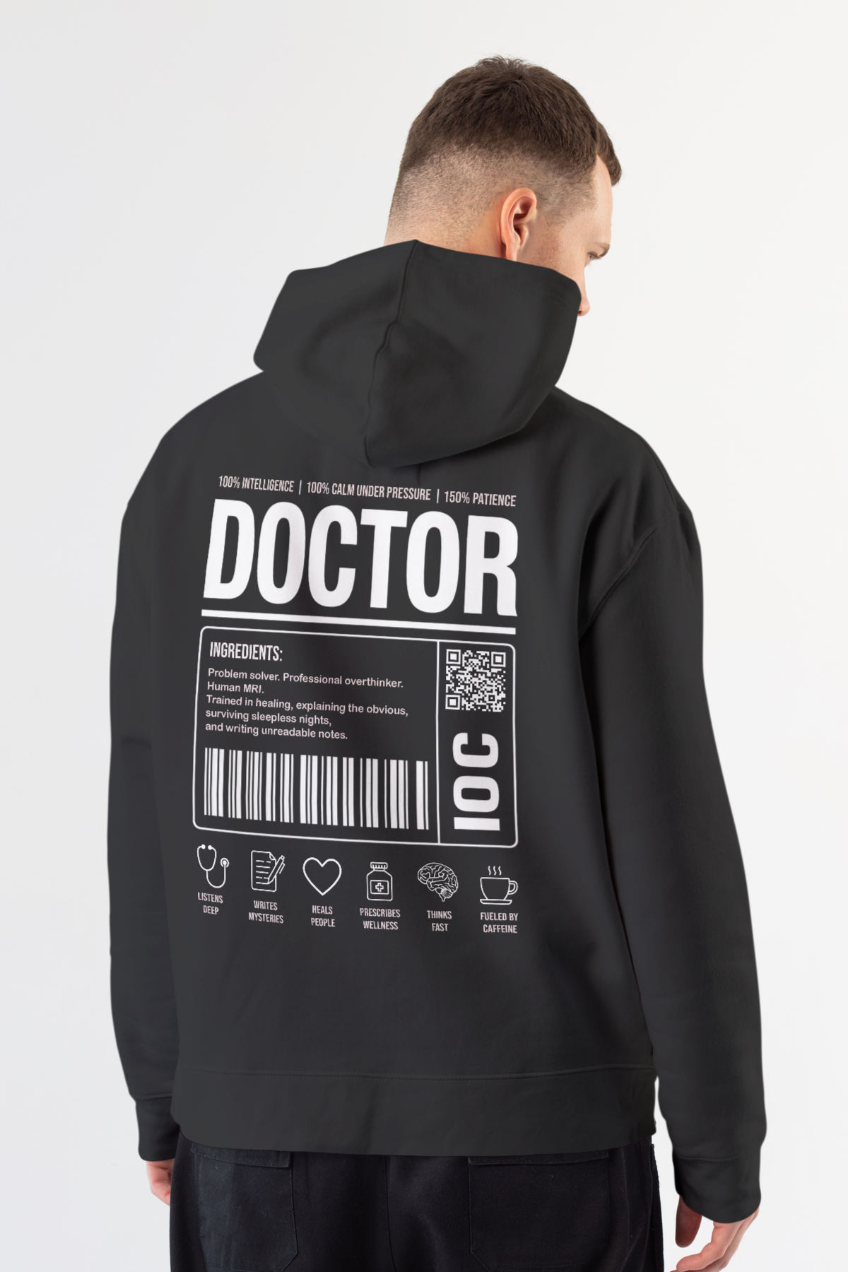 Doctor - Kapüşonlu Sweatshirt Siyah Unisex