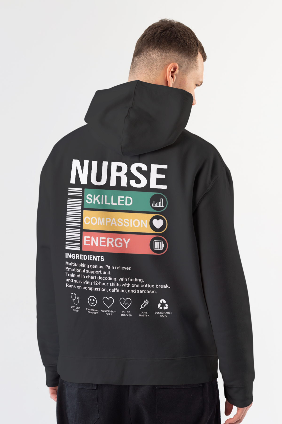 Nurse - Kapüşonlu Sweatshirt Siyah Unisex