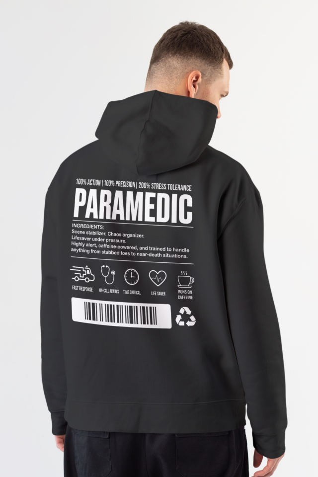 Paramedic - Kapüşonlu Sweatshirt Siyah Unisex