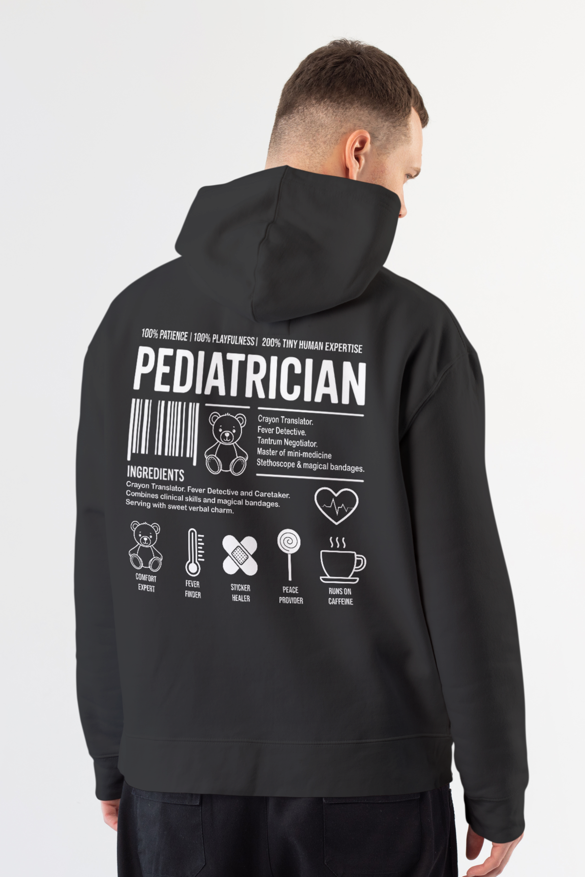 Pediatrician - Kapüşonlu Sweatshirt Siyah Unisex