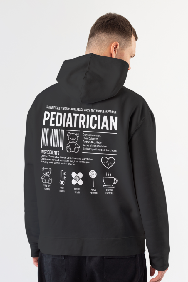 Pediatrician - Kapüşonlu Sweatshirt Siyah Unisex