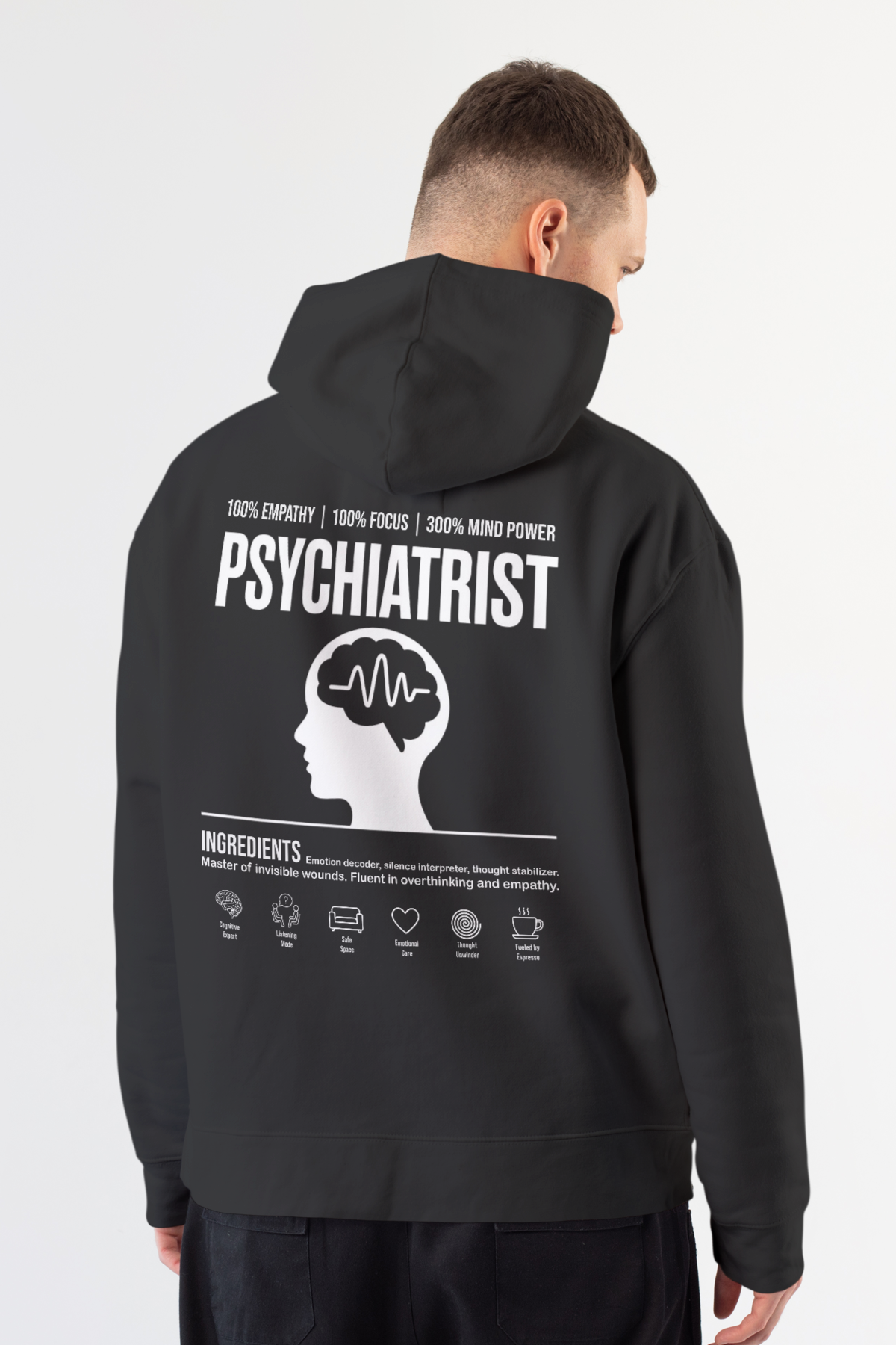 Psychiatrist - Kapüşonlu Sweatshirt Siyah Unisex