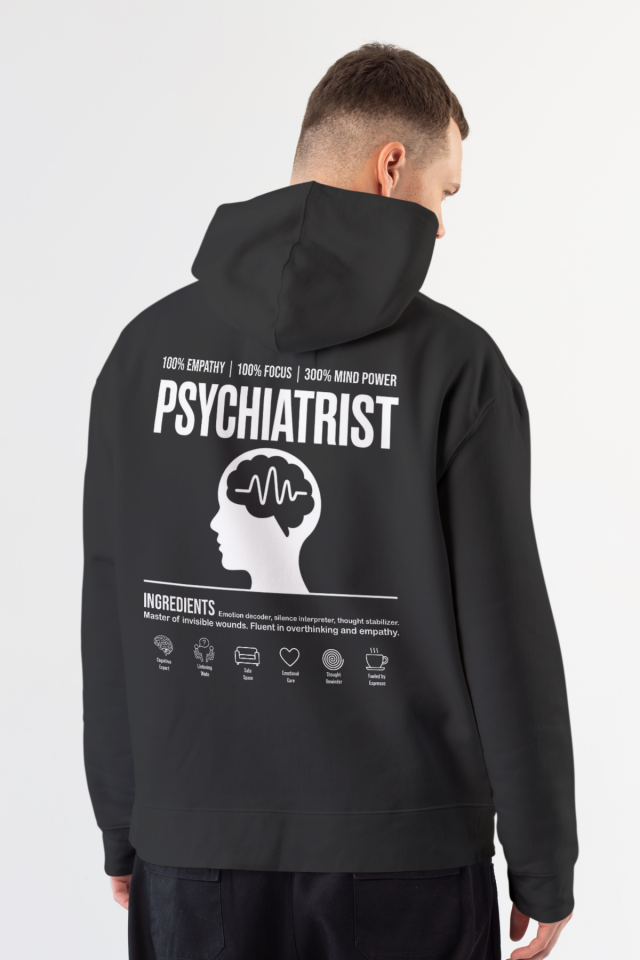 Psychiatrist - Kapüşonlu Sweatshirt Siyah Unisex
