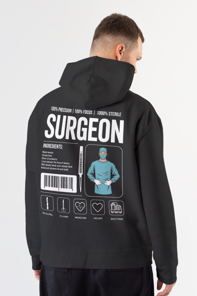 Surgeon - Kapüşonlu Sweatshirt Siyah Unisex