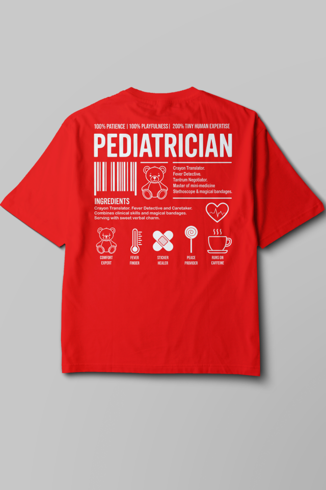 Pediatrician - Oversize T-Shirt Kırmızı Unisex