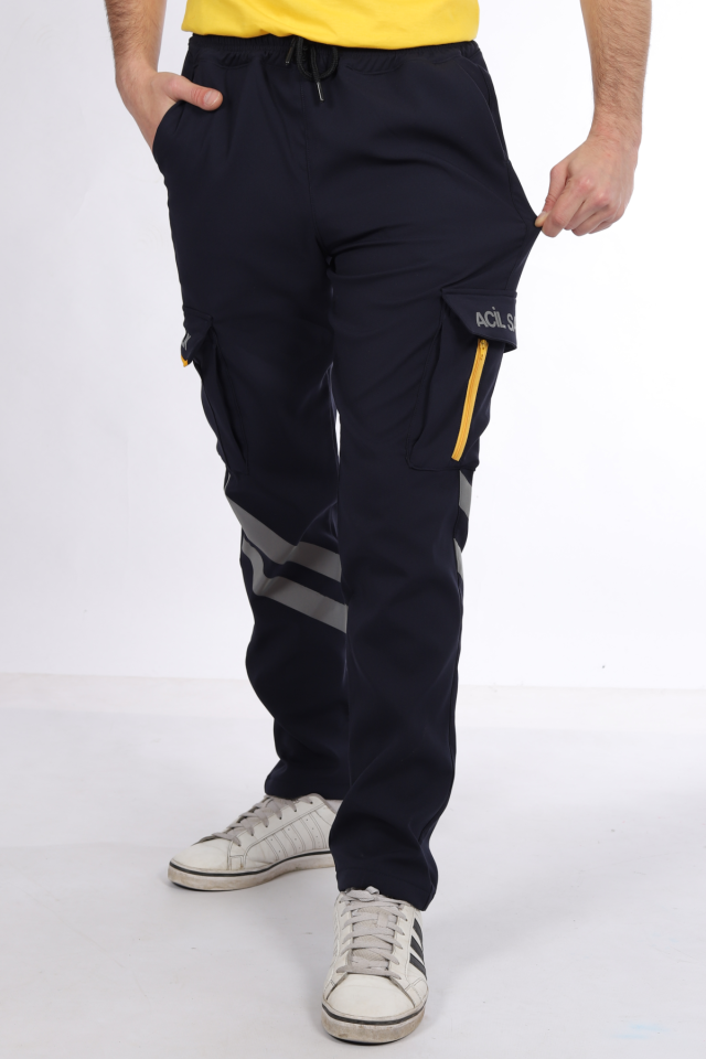 Kışlık Lacivert Likralı 112 Acil Sağlık Pantolonu Unisex