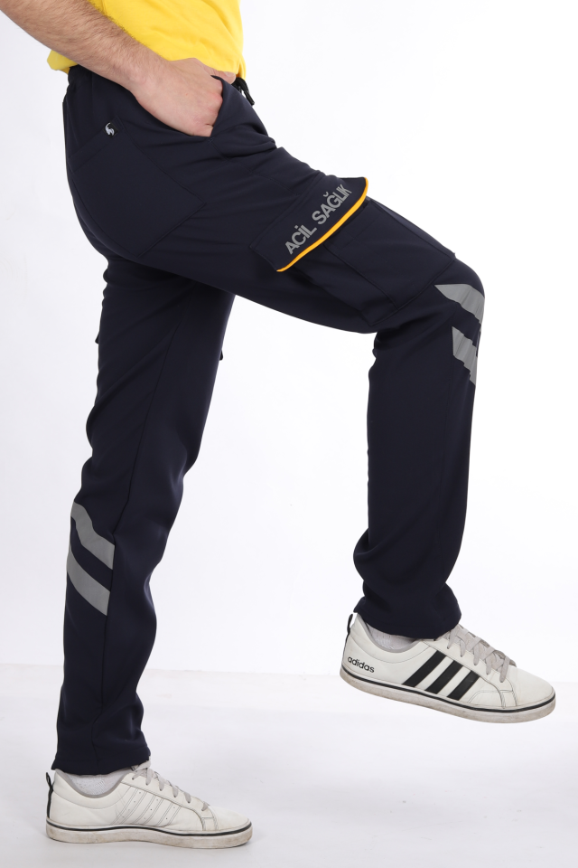 Kışlık Lacivert Likralı 112 Acil Sağlık Pantolonu Unisex