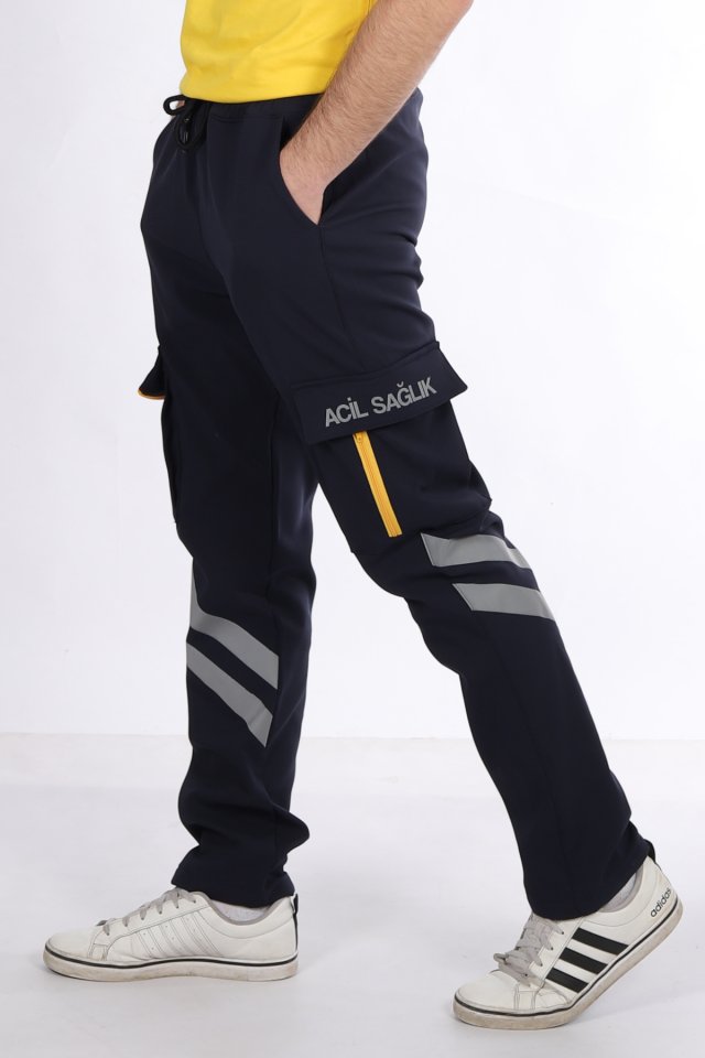 Kışlık Lacivert Likralı 112 Acil Sağlık Pantolonu Unisex