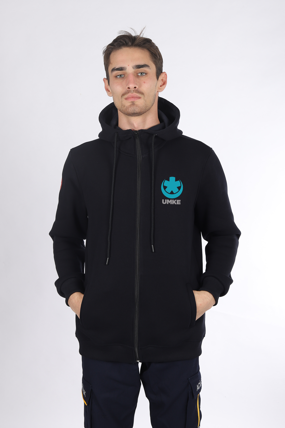 Lacivert UMKE Kapüşonlu Hırka Unisex
