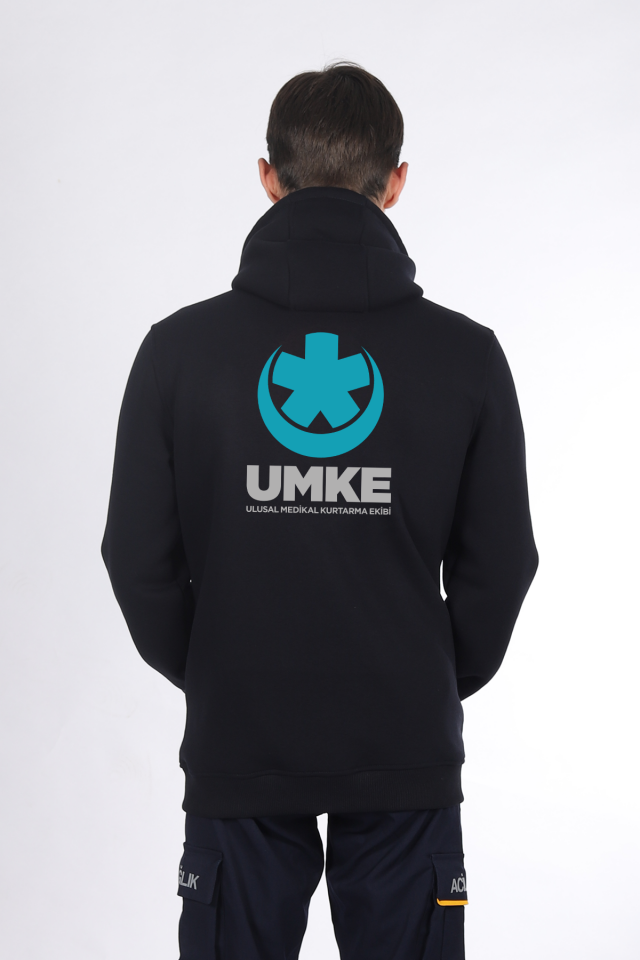 Lacivert UMKE Kapüşonlu Hırka Unisex