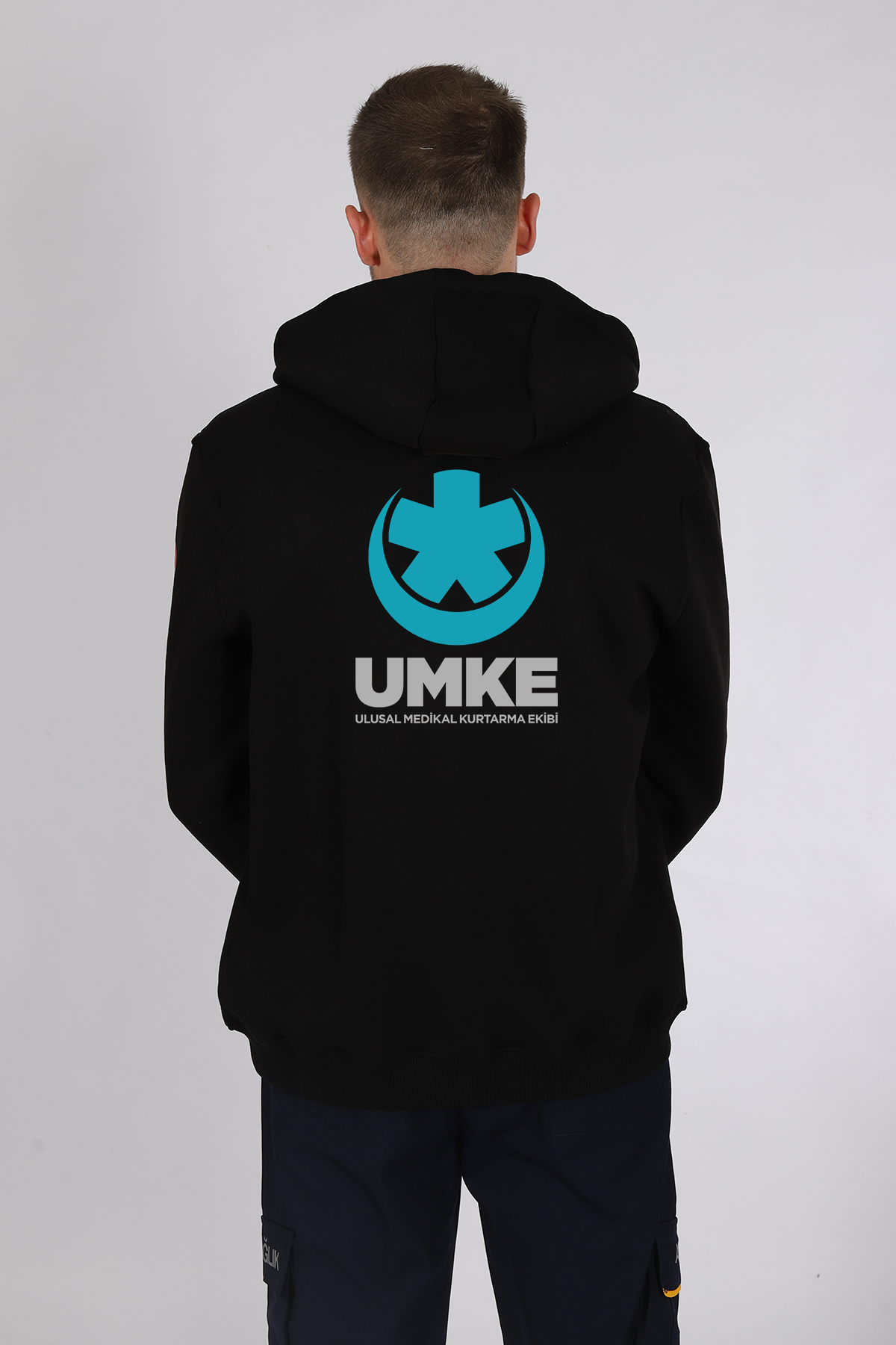 Siyah UMKE Kapüşonlu Hırka Unisex