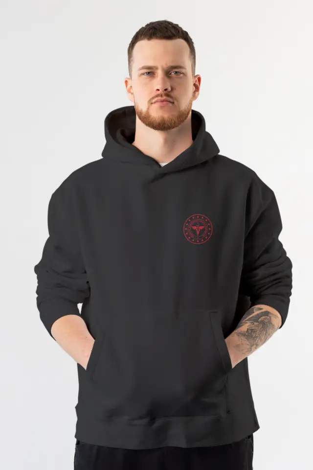 3'lü Paket 112 Acil Sağlık Kapüşonlu Sweatshirt Unisex Siyah