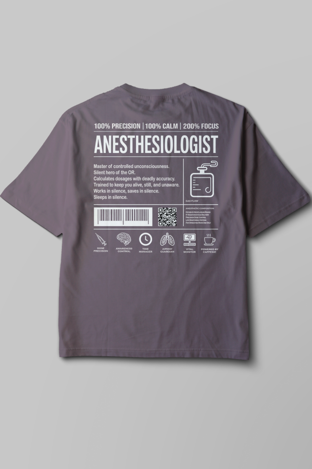 Anesthesiologist - Oversize T-Shirt Füme Unisex