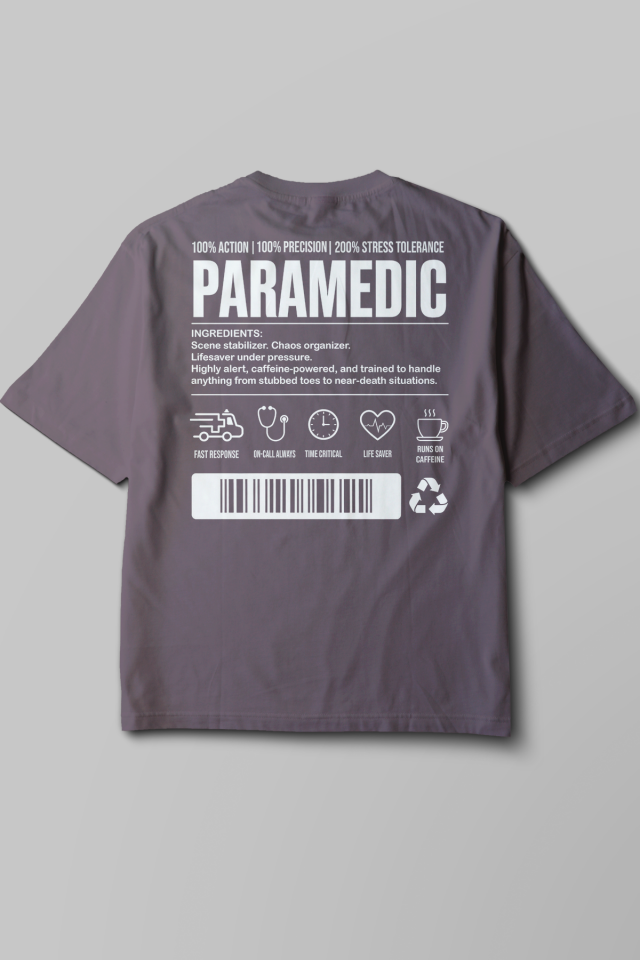 Paramedic - Oversize T-Shirt Füme Unisex