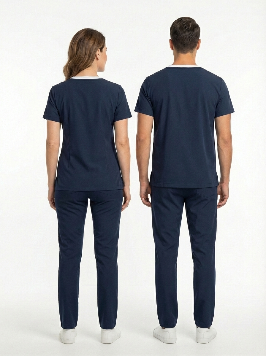 Sorumlu Hemşire Forması Likralı Scrubs Takım Unisex Patriot Blue