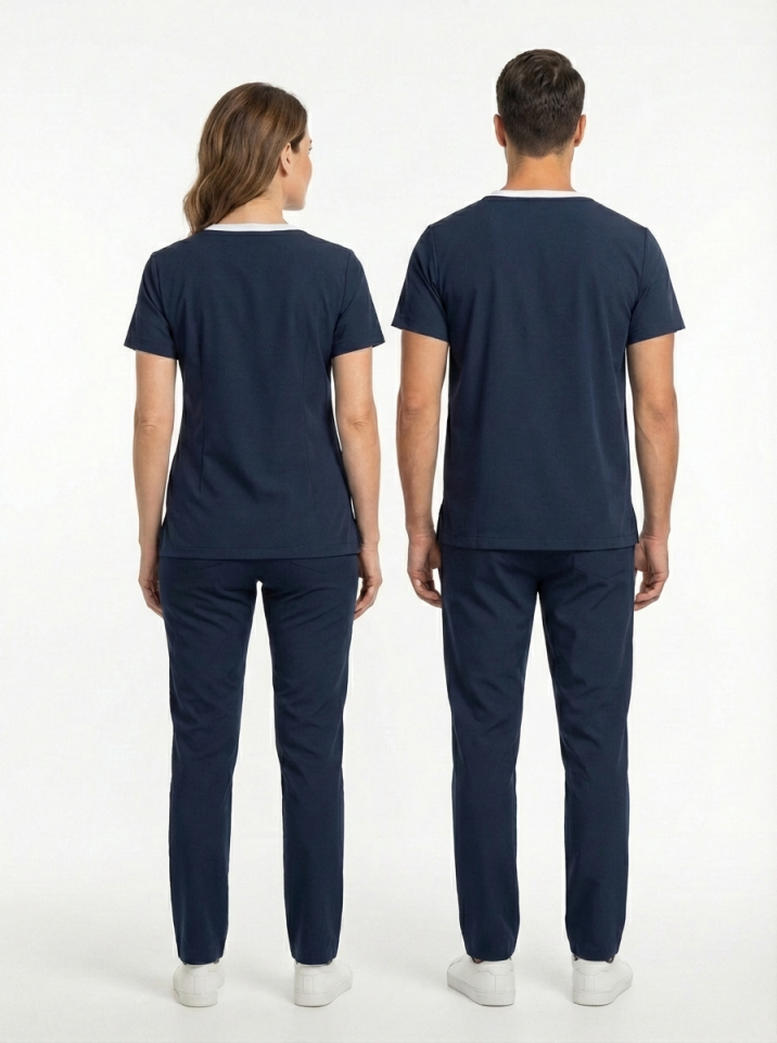 Sorumlu Hemşire Forması Likralı Scrubs Takım Unisex Patriot Blue