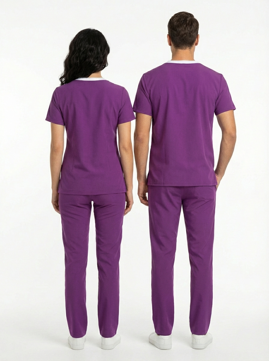 Sorumlu Ebe Forması Likralı Scrubs Takım Unisex Byzantium